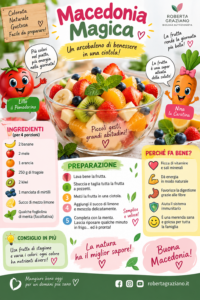 Macedonia Magica, ricetta semplice e colorata con frutta per bambini