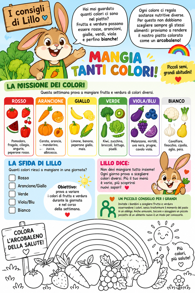 mangia tanti colori educazione alimentare bambini