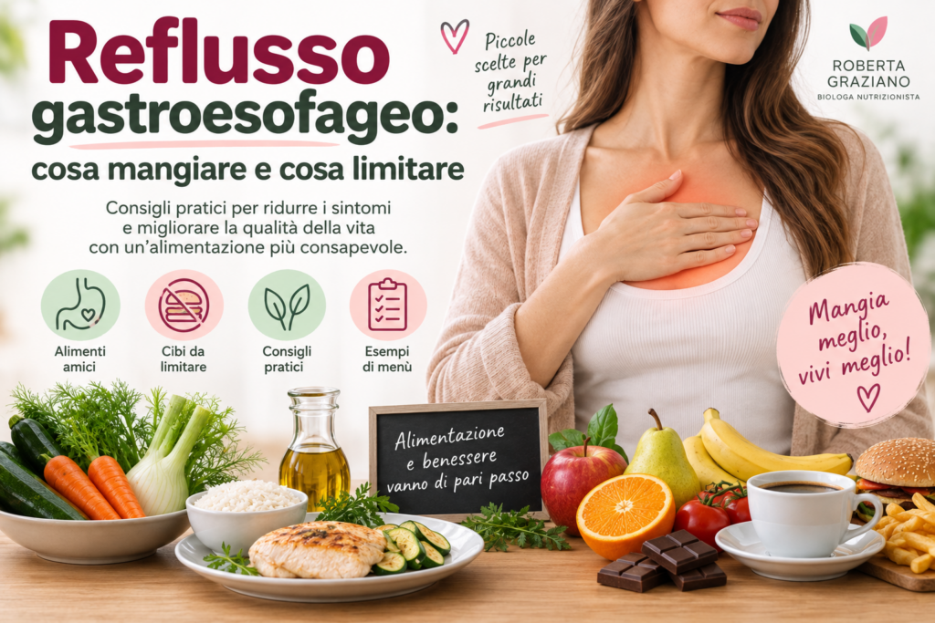 Reflusso gastroesofageo: cosa mangiare e quali alimenti limitare