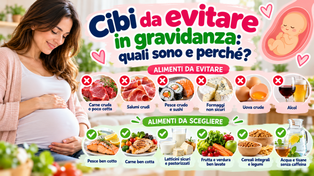 Cibi da evitare in gravidanza: alimenti a rischio e alternative sicure per mamma e bambino.