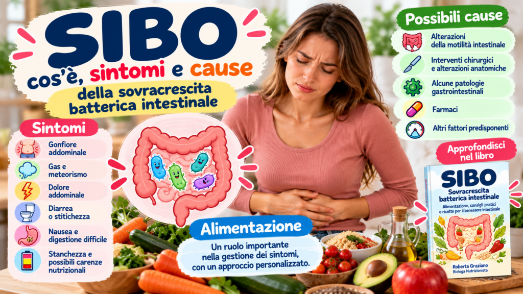 SIBO: sintomi e cause della sovracrescita batterica intestinale, gonfiore addominale e disturbi digestivi